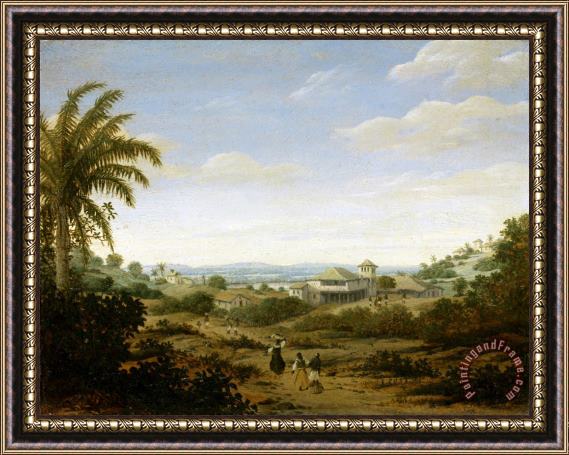 Frans Jansz Post Landscape on The Rio Senhor De Engenho, Brazil Framed Painting