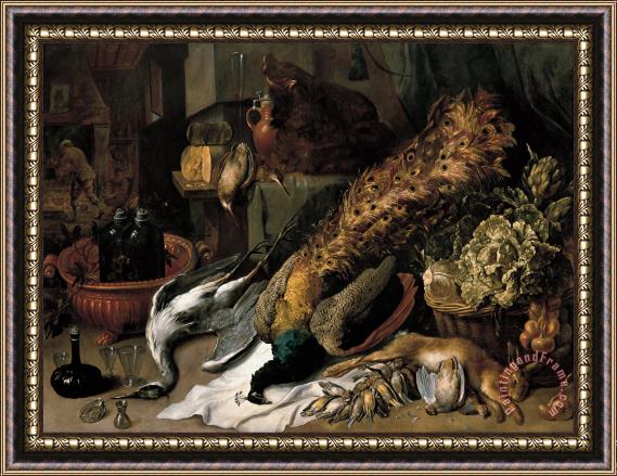 Frans Snyders Still Life with a Wine Cooler Framed Painting