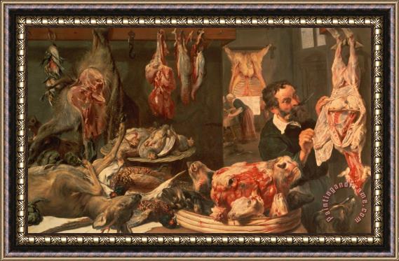 Frans Snyders The Butcher's Shop Framed Painting