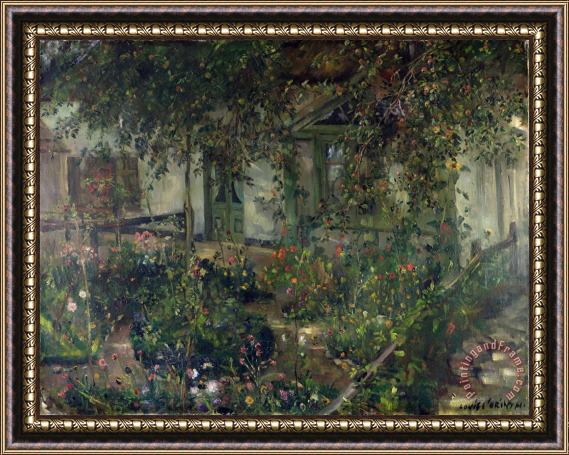 Franz Heinrich Louis Flower garden in bloom Framed Painting