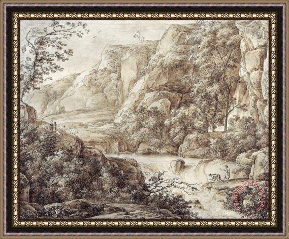 Franz Innocenz Kobell Mountainous Landscape Framed Painting