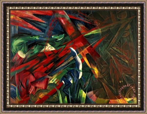 Franz Marc Fate of the Animals Framed Painting