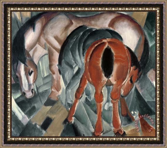 Franz Marc Horse with Two Foals Framed Painting
