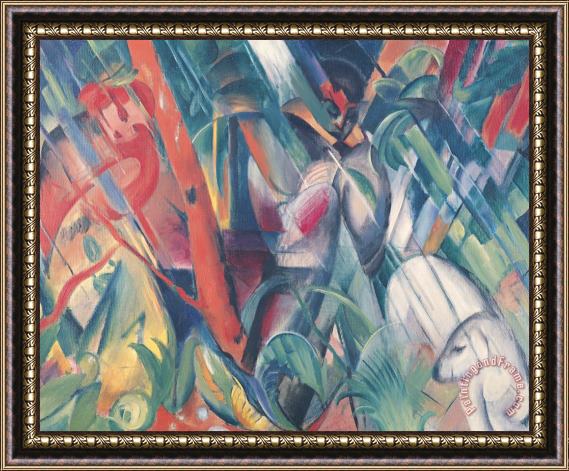 Franz Marc In the Rain Framed Painting