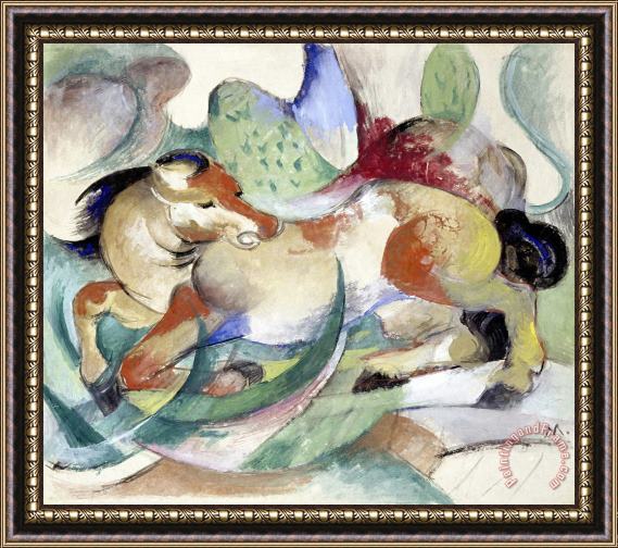 Franz Marc Jumping Horse Framed Painting