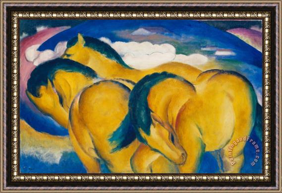 Franz Marc Little Yellow Horses Framed Painting