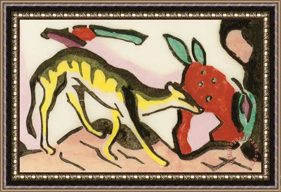 Franz Marc Mythical Animal Framed Painting