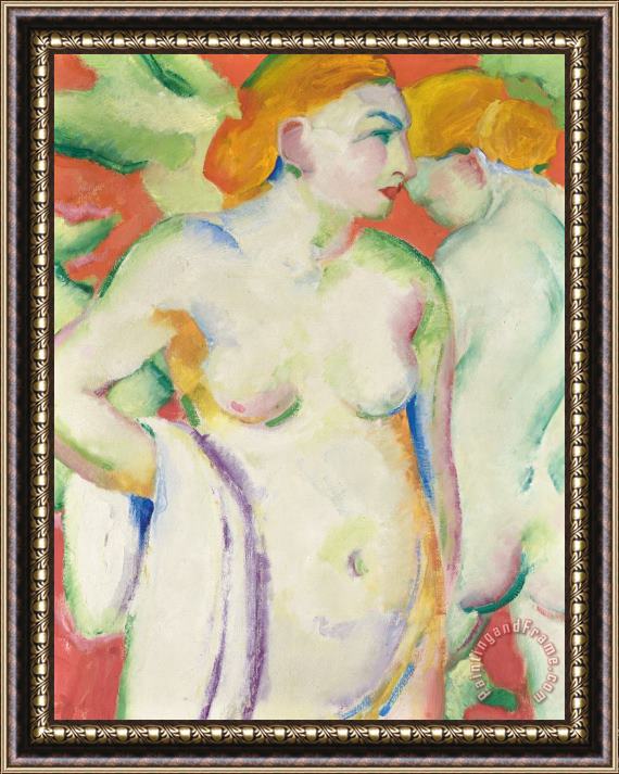 Franz Marc Nudes In Cinnabar Framed Painting