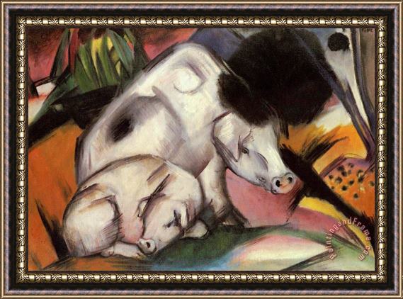 Franz Marc Pigs Framed Painting