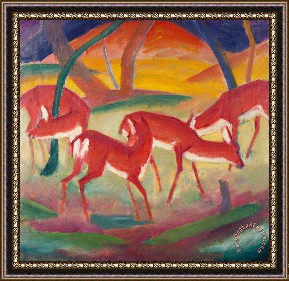 Franz Marc Red Deer 1 Framed Painting
