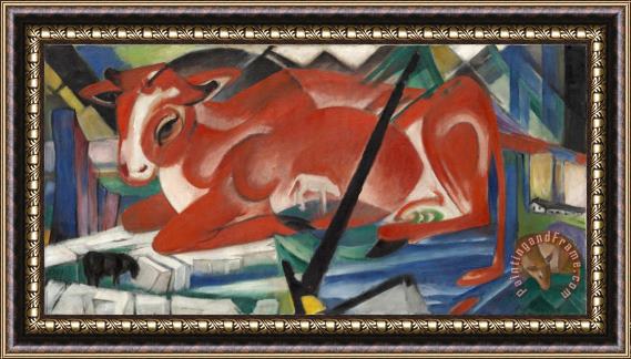 Franz Marc The World Cow Framed Painting