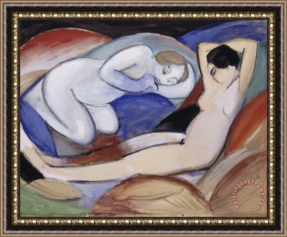 Franz Marc Two Reclining Nudes Framed Print
