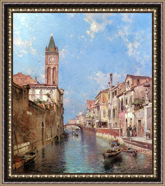 Franz Richard Unterberger Rio St. Barnaba, Venice Framed Print