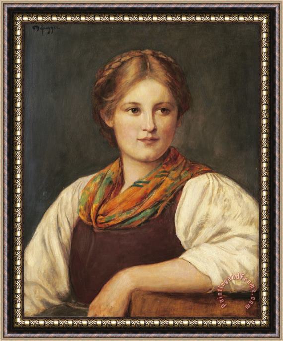 Franz von Defregger A Bavarian Peasant Girl Framed Print