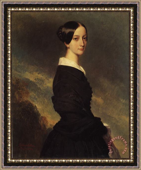 Franz Xavier Winterhalter Fran&#231;oise Caroline Gonzague, Princesse De Joinville Framed Painting