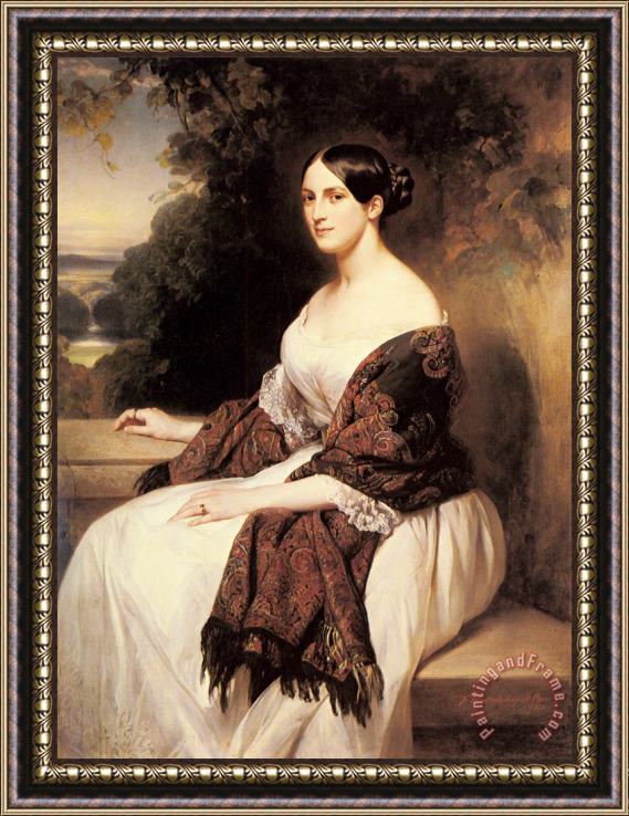 Franz Xavier Winterhalter Portrait of Madame Ackerman, The Wife of The Chief Finance Minister of King Louis Philippe Framed Print