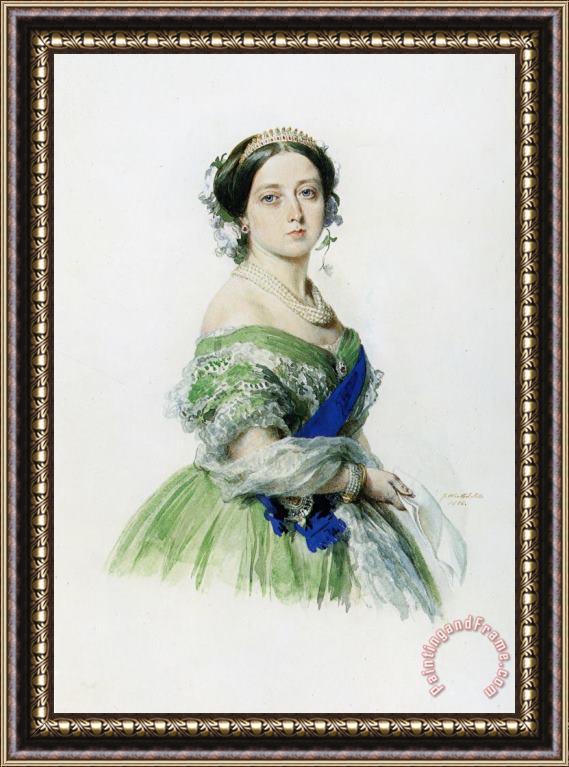 Franz Xavier Winterhalter Queen Victoria Framed Painting