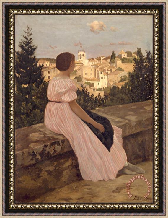 Frederic Bazille The Pink Dress Framed Print