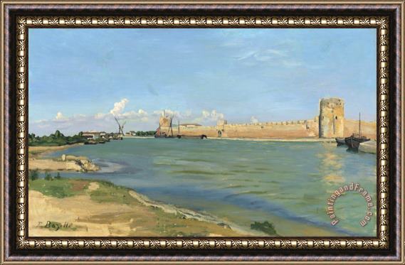 Frederic Bazille The Ramparts at Aigues Mortes Framed Painting