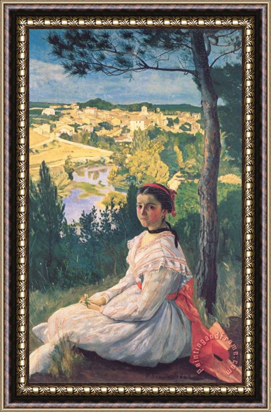 Frederic Bazille View of The Village Framed Painting