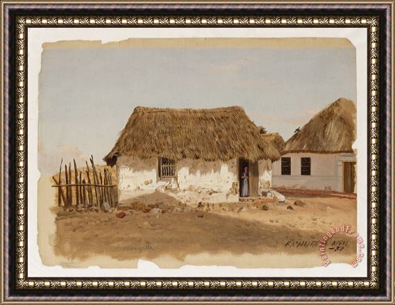 Frederic Edwin Church Colombia, Barranquilla, Two Houses Framed Painting