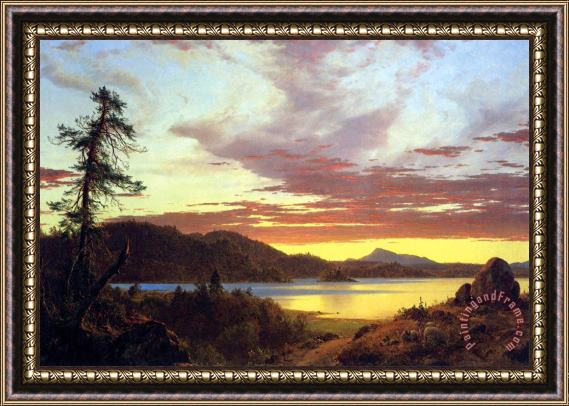 Frederic Edwin Church Frederic Edwin Church a Sunset Framed Painting