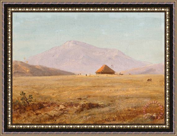 Frederic Edwin Church Mountain Plateau with Hut Framed Painting