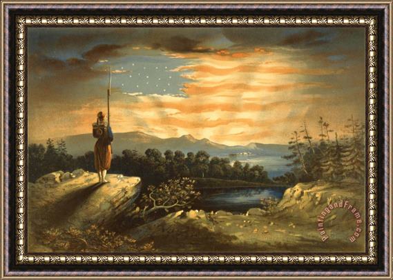 Frederic Edwin Church Our Heaven Born Banner Framed Painting