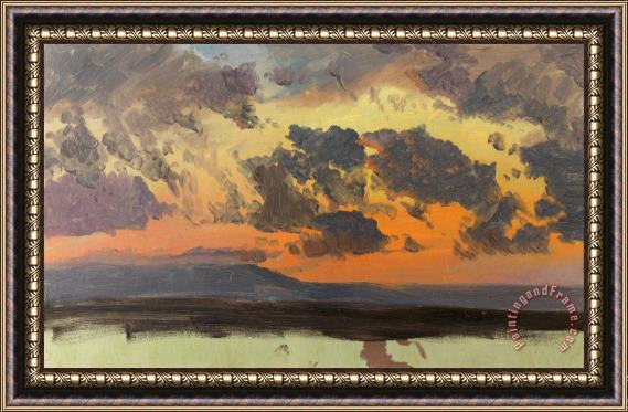 Frederic Edwin Church Sky at Sunset, Jamaica, West Indies Framed Painting