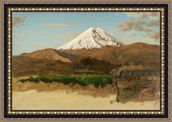 Frederic Edwin Church Study of Mount Chimborazo, Ecuador Framed Print