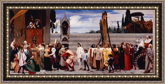 Frederic Leighton Cimabue's Madonna Carried in Procession Framed Painting