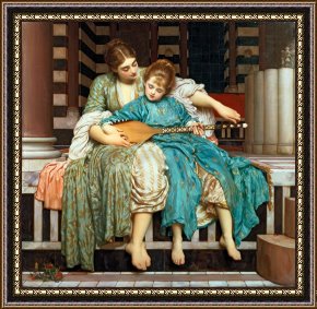 The Music Room Framed Prints - The Music Lesson by Frederic Leighton