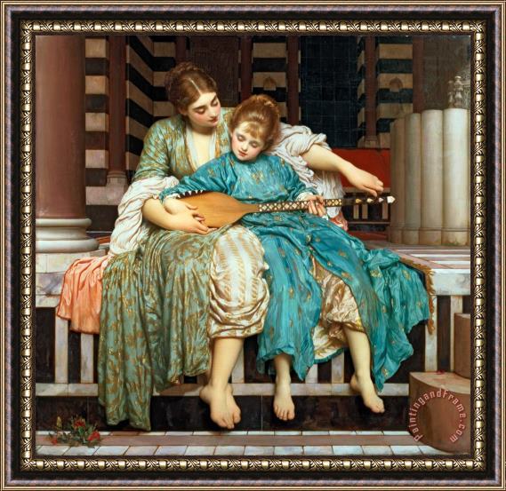 Frederic Leighton The Music Lesson Framed Painting