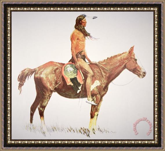Frederic Remington A Cheyenne Brave Framed Print