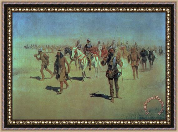 Frederic Remington Francisco Vasquez de Coronado Making his Way Across New Mexico Framed Painting