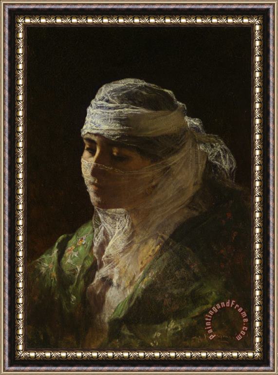 Frederick Arthur Bridgman A Veiled Beauty Framed Painting