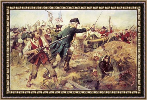 Frederick Coffay Yohn Battle Of Bennington Framed Painting