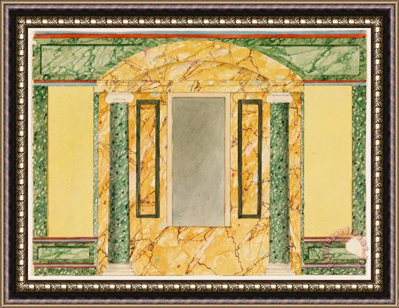 Frederick Crace Wall Elevation with Marbled Niche Framed Print