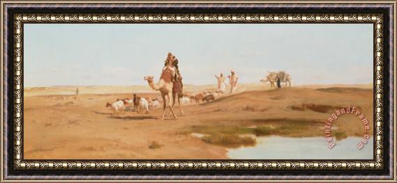 Frederick Goodall Bedouin in the Desert Framed Print