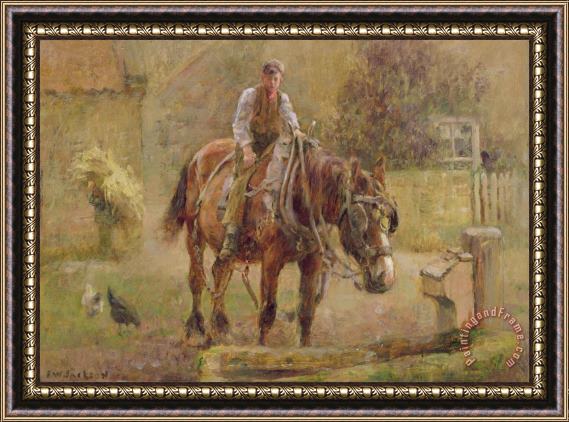 Frederick William Jackson  The Drinking Trough Framed Painting