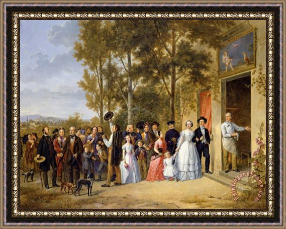 French School A Wedding at the Coeur Volant Framed Print