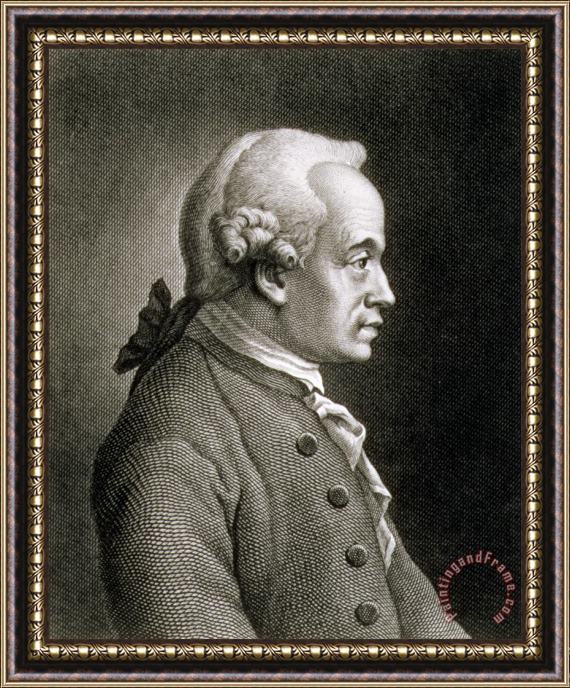French School Portrait Of Emmanuel Kant Framed Painting