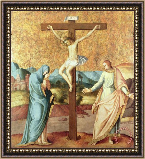 French School The Crucifixion with the Virgin and St John the Evangelist Framed Print