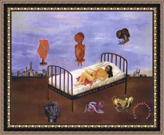 Frida Kahlo Henry Ford Hospital The Flying Bed 1932 Framed Painting