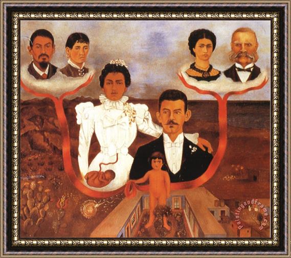Frida Kahlo My Grandparents My Parents And Me 1936 Framed Painting