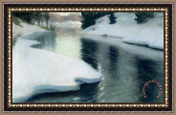 Fritz Thaulow Spring Thaw Framed Painting