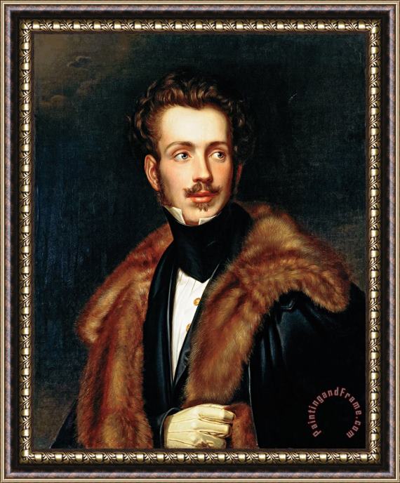 G. Dury Portrait of Dom Augusto, Duke of Leuchtenberg Framed Painting