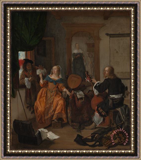 Gabriel Metsu A Musical Party Framed Painting