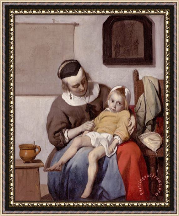 Gabriel Metsu The Sick Child Framed Painting