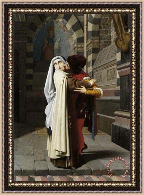 Gabriele Castagnola The Embrace of Fra Filippo Lippi And Lucrezia Buti Framed Print